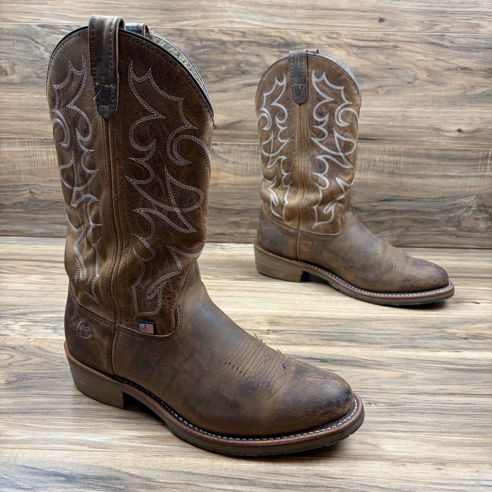 Double H Dylan Mens 11D Soft R Toe 12" Western Work Ranch Boots USA Made DH1552 - Picture 1 of 16